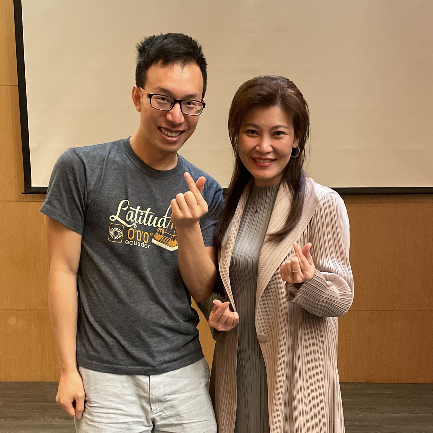 Ian with his teacher after training in Taiwan